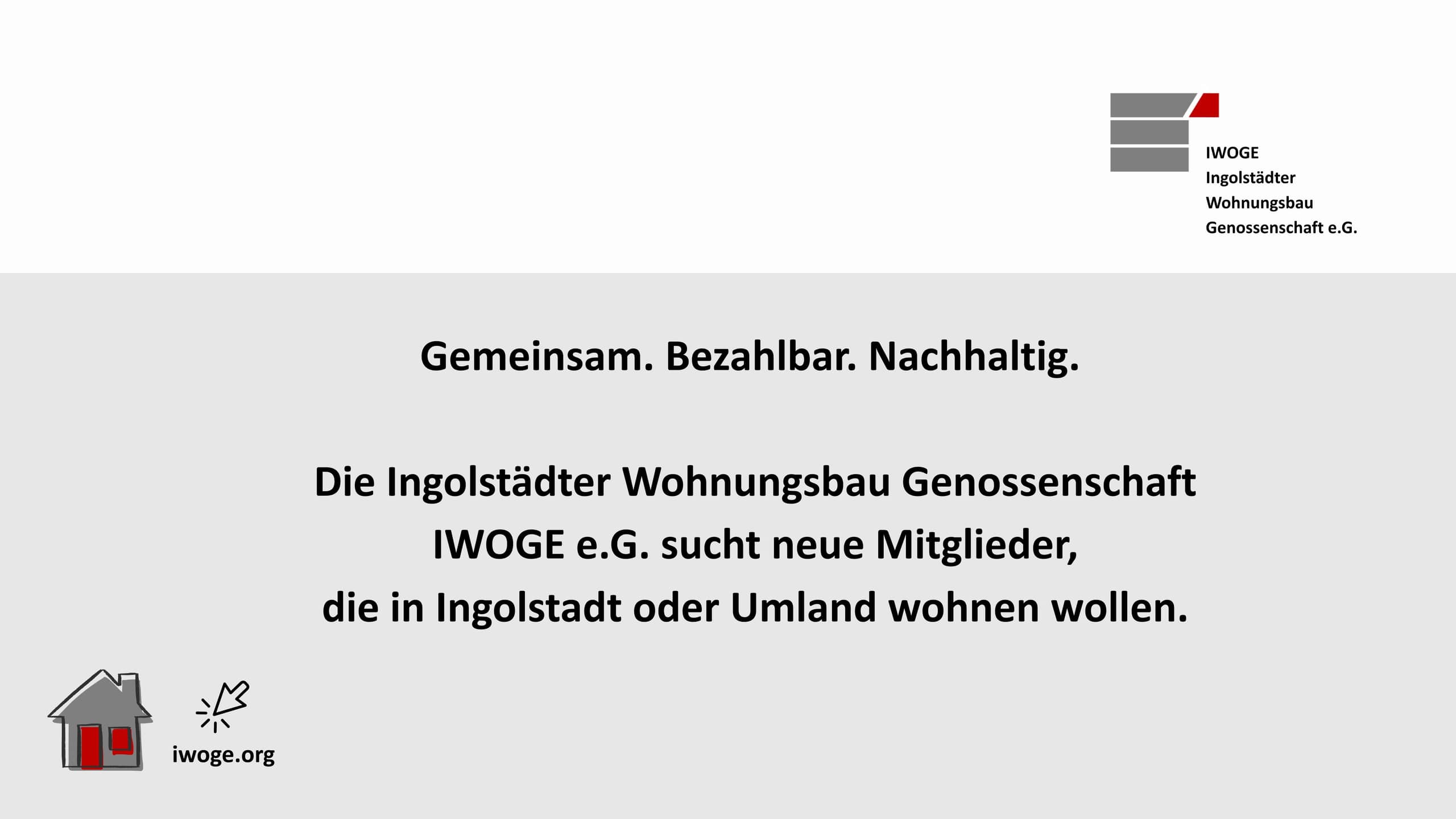 Ingolstädter Wohnungsbau Genossenschaft IWOGE e.G. - Banner